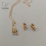 نیم ست ظریف و دخترانه تک نگین ژوپینگ ضد حساسیت - Image 2