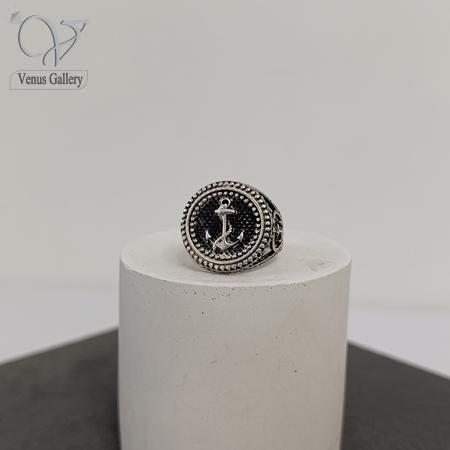 134-1.jpg انگشتر نقره مردانه طرح لنگر - Image 1