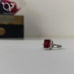 ست گردنبندو انگشتر نقره نگین قرمز جواهری کد 4506 - Image 3