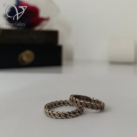 138.jpg حلقه ست نقره طرح گیسو سیاه قلم کد 8482 - Image 1