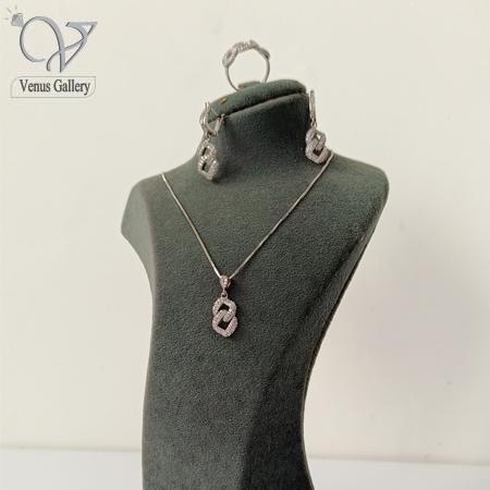 14-1.jpg نیم ست نقره کارتیه جواهری زنانه کد 7271 - Image 1