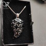 گردنبند استیل پازل مشکی اسپرت - Image 2