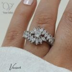 انگشتر نقره زنانه پرنگین و جواهری کد 6277 - Image 2