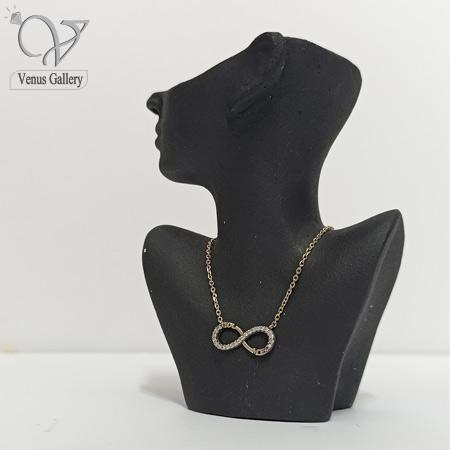 15-1-2.jpg گردنبند نقره زنانه مدل بی نهایت و لاو طرح طلا کد 9249 - Image 1