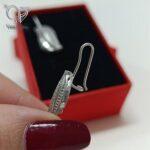 گوشواره نقره دخترانه تمام تراش قفل عصایی طرح طلا کد 9090 - Image 4
