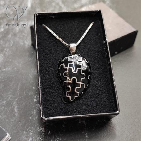 15.jpg گردنبند استیل پازل مشکی اسپرت - Image 1