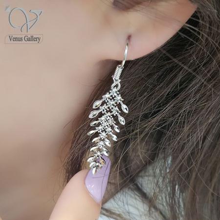 165.jpg گوشواره نقره زنانه تمام تراش بدون نگین - Image 1