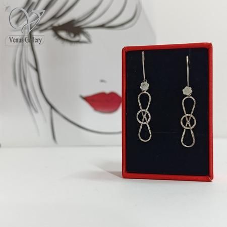 17-1.jpg گوشواره نقره مدل بی نهایت طرح طلا سفید کد 9099 - Image 1