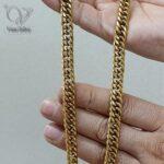 گردنبند کارتیر استیل مردانه ضخیم و طلایی کد 9176 - Image 5