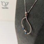 نیم ست نقره جواهری ظریف و دخترانه کد4448 - Image 2