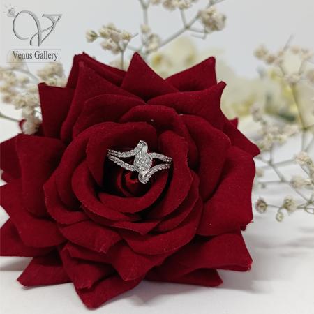 19-2-1.jpg انگشتر نقره دخترانه تک نگین و شیک کد8469 - Image 1