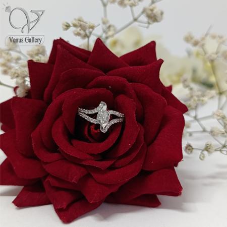 19-2-1.jpg انگشتر نقره دخترانه تک نگین و شیک کد8469 - Image 1