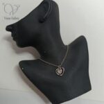 گردنبند نقره دخترانه طرح دو قلب عاشق کد 9134 - Image 3