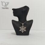 گردنبند نقره زنانه مدل دونه برفی جواهری و براق کد 9053