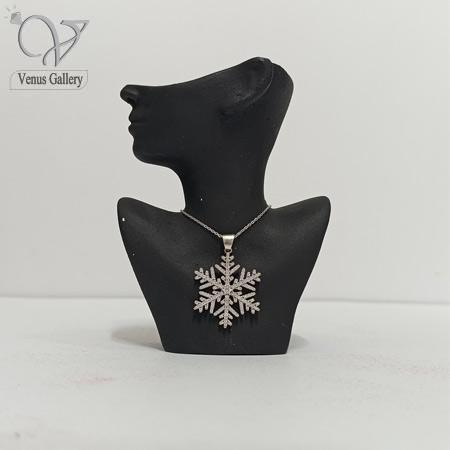 2-12.jpg گردنبند نقره زنانه مدل دونه برفی جواهری و براق کد5790 - Image 1