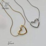 گردنبند قلب استیل مدل پینترستی،ظریف،دخترانه و مینیمال کد 10389