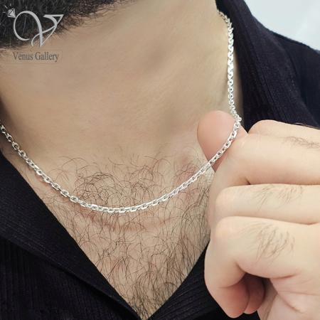 2-2-2.jpg زنجیر نقره مردانه مدل آجر الماسی کد 6511 - Image 1