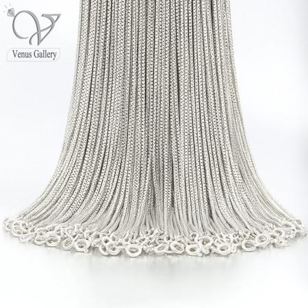 2 زنجیر نقره ونیزی مناسب مدال 925 با آبکاری رودیوم کد 1017 - Image 1