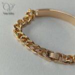 دستبند کارتیه زنانه پلاک دار طلایی برند ژوپینگ کد 8729 - Image 2