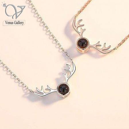 2-6.jpg گردنبند به صد زبان دنیا دوستت دارم شاخ گوزنی استیل کد 8480 - Image 1