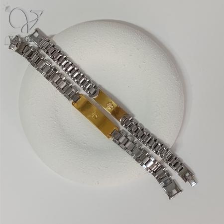 2-8.jpg ست دستبند استیل رولکس اصل با حکاکی و آرم برند رولکس کد 8503 - Image 1