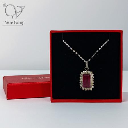 20-2-1.jpg گردنبند نقره زنانه طرح یاقوت کد 9004 - Image 1