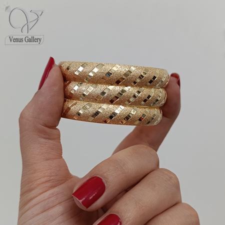 20-2.jpg النگو طلاروس زنانه مدل کج راه آینه کوب شده کد 8669 - Image 1