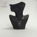 گردنبند نقره دخترانه طرح دو قلب عاشق کد 9134