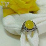 انگشتر نقره زنانه سنگ عقیق زرد با حکاکی دعای شرف الشمس کد 5951 - Image 3