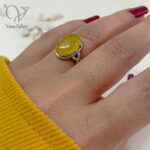 انگشتر نقره زنانه عقیق زرد (شرف الشمس) کد 5960 - Image 4