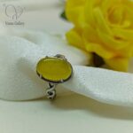 انگشتر نقره زنانه عقیق زرد (شرف الشمس) کد 5960 - Image 3