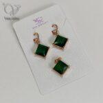 نیم ست استیل برند ysx نگین سبز کد5238 - Image 3