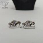 نیم ست نقره جواهری نگین بنفش کد 8870 - Image 4