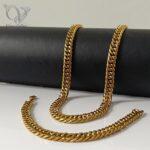 ست گردنبند و دستبند مردانه کارتیر بافت ژاپنی استیل  کد 8223