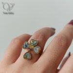 انگشتر دخترانه گل شبدر 4 برگ نماد خوش شانسی کد8345 - Image 2