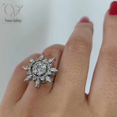 22-1.jpg انگشتر نقره جواهری مدل خورشید طرح طلا کد 4351 - Image 1