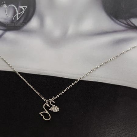 22-3.jpg گردنبند نقره دخترانه طرح دو قوی عاشق کد 7839 - Image 1