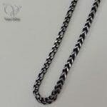 گردنبند استیل مردانه سیاه قلم مکعبی دو رو مدل کارتیر و فلشی کد 9243 - Image 2