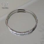 دستبند النگویی مدل تنیسی جواهری / تک دست جواهری مدل تنیسی کد 9698 - Image 3