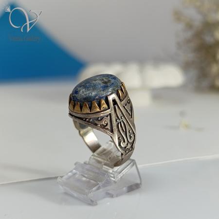 222.jpg انگشتر نقره مردانه سنگ لاجورد کد 8093 - Image 5