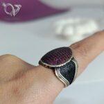 انگشتر نقره مردانه نگین بنفش کد5080 - Image 2