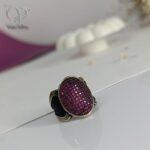 انگشتر نقره مردانه نگین بنفش کد5080 - Image 3