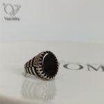 انگشتر نقره مردانه سنگ اونیکس مشکی کد7996 - Image 2