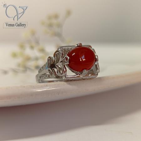 233-1.jpg انگشتر نقره مردانه سنگ عقیق قهوه ای کد8167 - Image 1