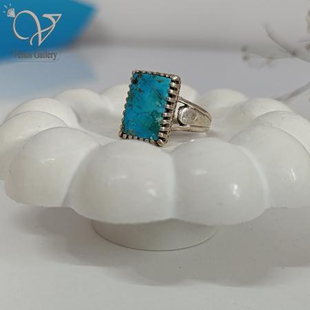 234-1.jpg انگشتر نقره مردانه سنگ فیروزه نیشابور اصل کد 5070 - Image 1