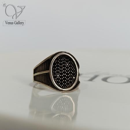 238.jpg انگشتر نقره مردانه سنگ اونیکس مدل بیضی کد 4985 - Image 1