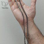 گردنبند استیل مردانه سیاه قلم مکعبی دو رو مدل کارتیر و فلشی کد 9243 - Image 4