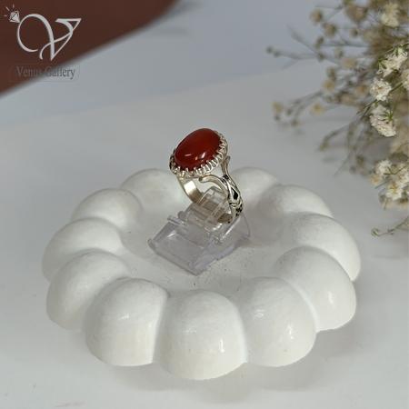 243.jpg انگشتر نقره مردانه عقیق قهوه ای کد8121 - Image 3