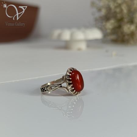245.jpg انگشتر نقره مردانه عقیق قهوه ای کد8121 - Image 2