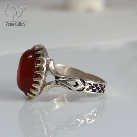 247.jpg انگشتر نقره مردانه عقیق قهوه ای کد 5068 - Image 1